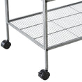 Load image into Gallery viewer, 40"H Divided Breeder Bird Cage with Rolling Stand Removable Metal Tray, Storage Shelf, Wood Perch, and Food Container, Dark Grey