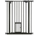 Load image into Gallery viewer, 36"H Dog Gate with Cat Door, Pet Gate with Small Door, Easy Open Indoor Dog Gates for Doorways, House, Stair, 29"-31.5" Long, Black