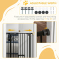 Load image into Gallery viewer, 36"H Dog Gate with Cat Door, Pet Gate with Small Door, Easy Open Indoor Dog Gates for Doorways, House, Stair, 29"-31.5" Long, Black