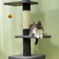 Load image into Gallery viewer, Floor to Ceiling Cat Tree, Cat Tower with 90.5"-108" Adjustable Height, 5 Tier Activity Centre with Scratching Posts, Hammock, Condo, Toy Ball for Indoor Cats, Dark Grey