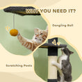 Load image into Gallery viewer, Floor to Ceiling Cat Tree, Cat Tower with 90.5"-108" Adjustable Height, 5 Tier Activity Centre with Scratching Posts, Hammock, Condo, Toy Ball for Indoor Cats, Dark Grey