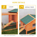 Load image into Gallery viewer, Rabbit Hutch Run, Guinea Pig Hutch Wooden Bunny House with Tray, Ramps, Asphalt Roof, for Garden, Yard, 309 x 70 x 87cm, Orange