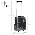 Load image into Gallery viewer, Pet Travel Backpack Bag Cat Puppy Dog Carrier w/ Trolley and Telescopic Handle Portable Stroller Wheel Luggage Bag (Grey)