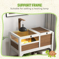 Load image into Gallery viewer, Tortoise House w/ Shelf, Small Pet Reptile Wooden House w/ Hide Shelter Den and Run, Lamp Holder, Tray, for Indoors, Outdoors - Brown