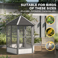 Load image into Gallery viewer, PawHut 69" Large Wooden Hexagonal Outdoor Aviary Flight Bird Cage With Covered Roof, Light Gray