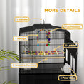 Load image into Gallery viewer, 36" Bird Cage for Finches, Canaries Budgies, Parrot Cage with Accessories, Handle, Mesh Cover, Tray, Black