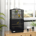 Load image into Gallery viewer, 36" Bird Cage for Finches, Canaries Budgies, Parrot Cage with Accessories, Handle, Mesh Cover, Tray, Black