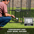 Load image into Gallery viewer, PawHut 9.8' x 9.8' x 6.8' Outdoor Dog Kennel, Welded Wire Heavy Duty Dog Run with 360° Rotating & 4 Level Adjustable Bowls, Dog Kennel Outside with Waterproof & UV Resistant Cover, for S&M&L Dogs