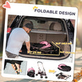 Load image into Gallery viewer, 4 Wheels Pet Stroller, 3 in 1 Dog Cat Travel Folding Carrier, for Small Dogs, Detachable, w/ Brake, Canopy, Basket, Storage Bag - Pink