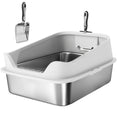 Load image into Gallery viewer, Cat Litter Box Stainless Steel, High Sided with Metal Litter Scoop, Never Absorbs Odors, Anti Leakage & Easy to Clean, 24" x 16" x 12", Grey