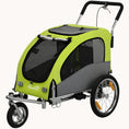 Load image into Gallery viewer, 2-in-1 Dog Bike Trailer & Stroller with Suspension for Dogs up to 44 lbs Green