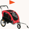 Load image into Gallery viewer, 2-in-1 Dog Bike Trailer & Stroller with Suspension for Dogs up to 44 lbs Red