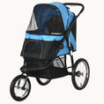 Load image into Gallery viewer, EasyFold Trail Pet Stroller with Rubber Wheels Blue