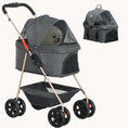 Load image into Gallery viewer, Dog Stroller with Detachable Cabin, Cupholder, Safety Leash for Mini Pets, Gray