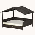 Load image into Gallery viewer, Dog House Outdoor with Canopy and Cushion for Small to Medium Pets Brown and White