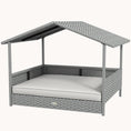Load image into Gallery viewer, Dog House Outdoor with Canopy and Cushion for Small to Medium Pets Silver and White