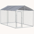 Load image into Gallery viewer, 13'x7.5'x7.5' Heavy Duty Dog Kennel with Waterproof Cover, Galvanized Chain Link & Secure Lock