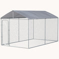 Load image into Gallery viewer, 13'x7.5'x7.5' Heavy Duty Dog Kennel with Waterproof Cover, Galvanized Chain Link & Secure Lock