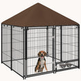 Load image into Gallery viewer, 4.6'x4.6'x5' Outdoor Dog Playpen with Canopy & Rotating Bowl, Black