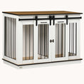 Load image into Gallery viewer, Sliding Barn Door Furniture Style Dog Crate w/ Removable Divider for S to L Dogs, White