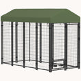Load image into Gallery viewer, 8'x4'x6' Heavy Duty Welded Wire Dog Kennel with 360?? Bowls & Weatherproof Cover