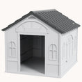 Load image into Gallery viewer, Plastic Dog Kennel, Water Resistant Puppy Shelter Outdoor/Indoor, Easy Assembly, Gray