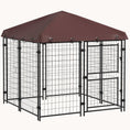 Load image into Gallery viewer, 4.6'x4.6'x5' Waterproof Outdoor Dog Kennel with Two-Door Design for Small/Medium Dogs, Brown
