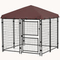 Load image into Gallery viewer, 4.6'x4.6'x5' Waterproof Outdoor Dog Kennel with Two-Door Design for Small/Medium Dogs, Brown