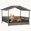 Load image into Gallery viewer, Dog House Outdoor with Roof and Cushion for Medium and Large Dogs, Charcoal Gray Cushion