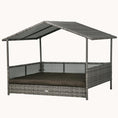 Load image into Gallery viewer, Dog House Outdoor with Roof and Cushion for Medium and Large Dogs, Charcoal Gray Cushion