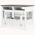 Load image into Gallery viewer, Double Door Modern Dog Crate Furniture with Storage Space for Small and Medium Dogs, White