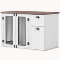 Load image into Gallery viewer, Double Door Decorative Dog Crates with Drawer and Compartment for Medium Dogs, White