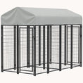 Load image into Gallery viewer, 7.8'x4.1'x6' Outdoor Dog Kennel with Two-Room Design, Secure Lock & Weatherproof Cover