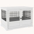 Load image into Gallery viewer, 3-Door X Large Dog Crate Furniture with Removable Tray and Secure Locks, White