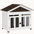Load image into Gallery viewer, Wooden Dog Crate Furniture with Air Vent and Removable Floor for Large Dog, Brown & White