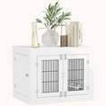 Load image into Gallery viewer, 3-Door Furniture Style Dog Crate with Rotatable Removable Bowls for Medium Dogs, Gray