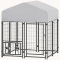 Load image into Gallery viewer, 3.9'x3.9'x4.5' Heavy Duty Welded Wire Dog Kennel with Adjustable Bowls & Waterproof Cover