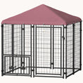 Load image into Gallery viewer, 4.6'x4.6'x5' Heavy Duty Welded Wire Dog Kennel with Adjustable Bowls & Waterproof Cover