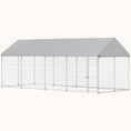 Load image into Gallery viewer, 19.7'x7.5'x7.5' Heavy Duty Galvanized Steel Dog Kennel with Waterproof Roof & Lockable Enclosure