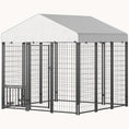 Load image into Gallery viewer, 5.9' x 5.9' x 6' Dog Run with Lock & Adjustable Feeding Bowls