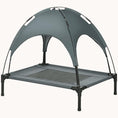 Load image into Gallery viewer, 30" Elevated Dog Bed, Outdoor Raised Mesh Pet Cot w/ Removable Canopy, Carrying Bag, Gray