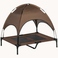 Load image into Gallery viewer, 36" Elevated Dog Bed, Outdoor Raised Mesh Pet Cot w/ Removable Canopy, Carrying Bag, Coffee