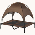 Load image into Gallery viewer, 36" Elevated Dog Bed, Outdoor Raised Mesh Pet Cot w/ Removable Canopy, Carrying Bag, Coffee