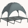 Load image into Gallery viewer, 48" Elevated Dog Bed, Outdoor Raised Mesh Pet Cot w/ Removable Canopy, Carrying Bag, Gray