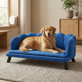 Load image into Gallery viewer, Pearl Design Dog Couch with Foam Cushion for Medium & Large Sized Dogs, Dark Blue