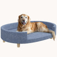Load image into Gallery viewer, Pet Sofa Bed for Large Dogs, Cats with Removable Top, Washable Cover, Blue