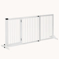 Load image into Gallery viewer, 3-Panel Adjustable Wooden Pet Gate with Lockable Door, White, 44.5"-65.25" L x14.25" H