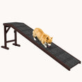 Load image into Gallery viewer, 74"x16"x25" Dog Ramp with Non-Slip Carpet & Bed Platform - Brown