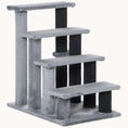 Load image into Gallery viewer, 4-Step Cat Tree Tower, 2-in-1 Cat Stairs with Scratching Posts & Hanging Toy Ball, Light Gray