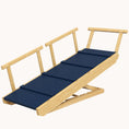 Load image into Gallery viewer, Adjustable 4-Height Foldable Dog Ramp with Non-Slip Mat, Natural Wood Finish